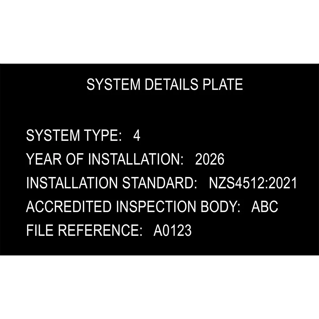 NZS4512 Engraved Certification Plate
