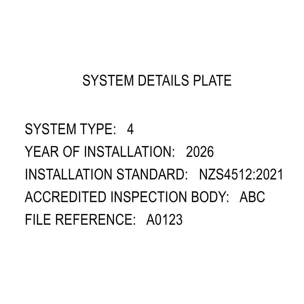 NZS4512 Engraved Certification Plate