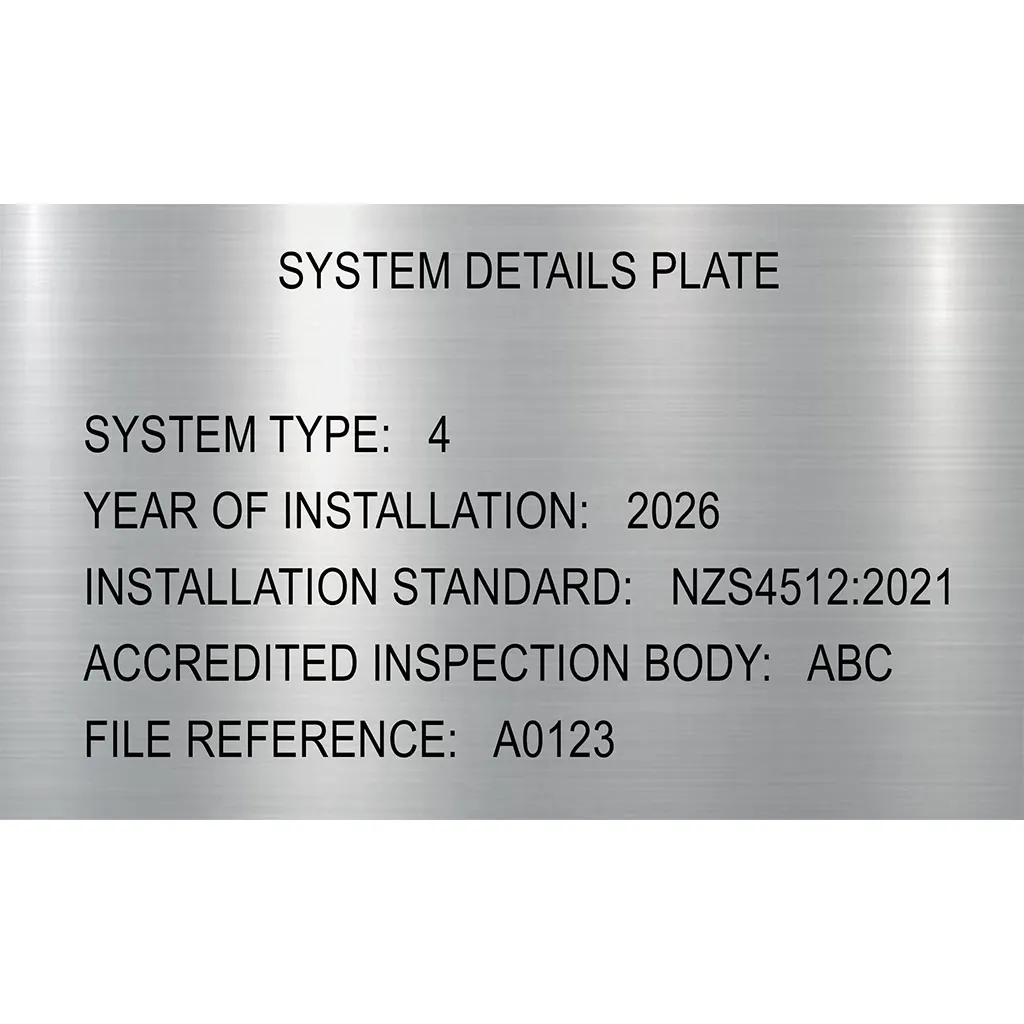 NZS4512 Engraved Certification Plate (Brushed Chrome)